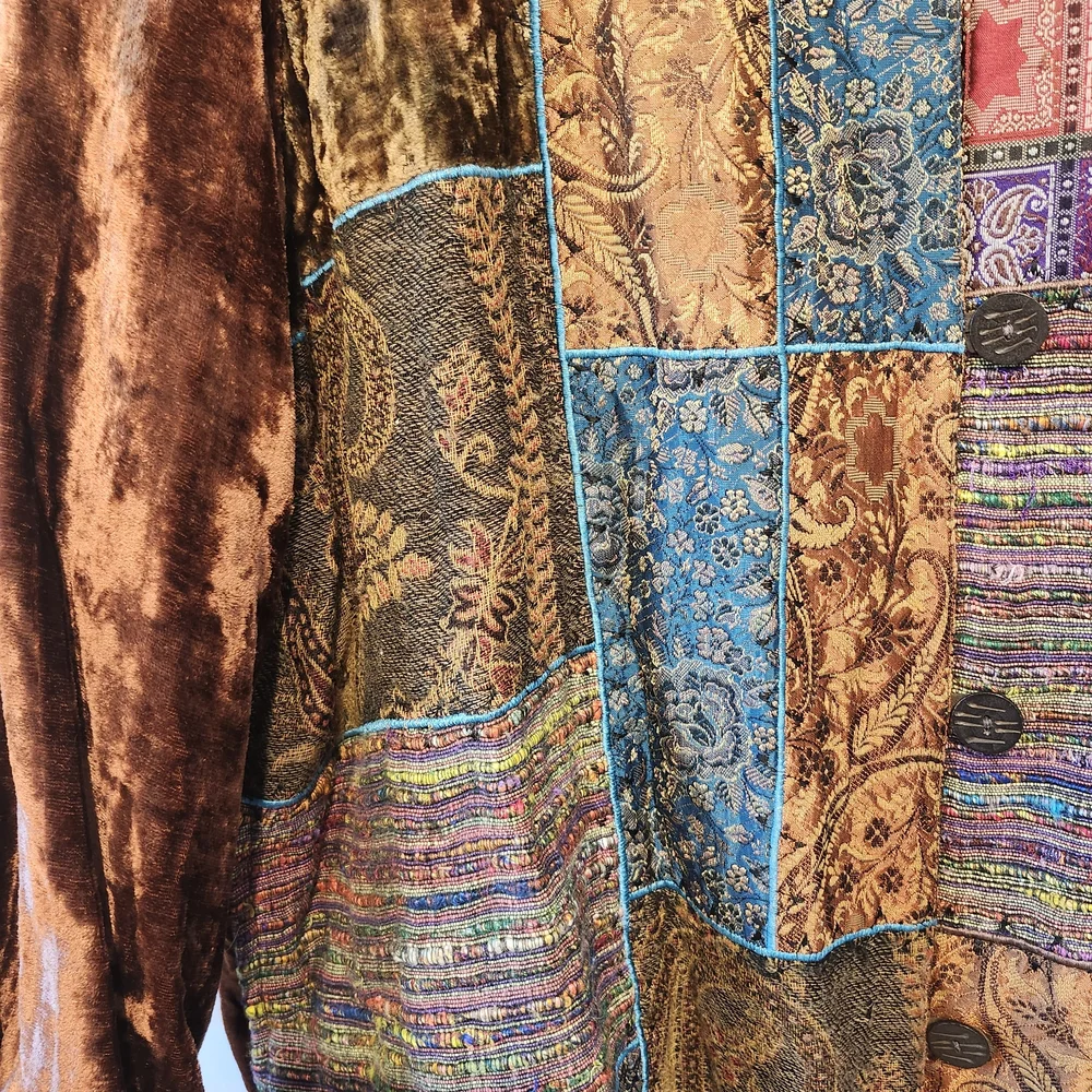 Coldwater Creek Patchwork Velvet Jacket Sz 2X - Picture 4 of 6